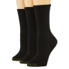 Gold Toe Ultra Tec Womens 3 Pair Crew Socks In Black