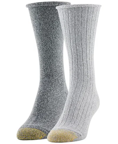 Gold Toe Women's 2-pack Super Soft Crew Socks In Gray