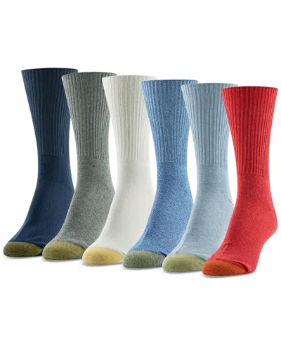 Gold Toe Women's 6-pack Casual Turn Cuff Socks In Red,white,blue Pack