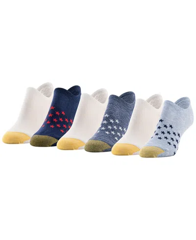 Gold Toe Women's Americana Invisible Socks, 6-pack In Multi