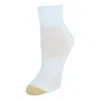 Gold Toe Women's Coolmax Quarter Ankle Socks (pack Of 3) In White