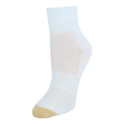 Gold Toe Women's Coolmax Quarter Ankle Socks (pack Of 3) In White