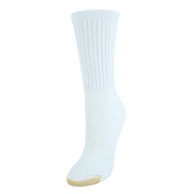 Gold Toe Women's Extended Size Aquafx Crew Socks (3 Pair Pack) In White