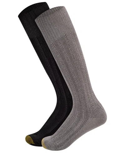 Gold Toe Women's Knit Nep Reinforced Toe Knee-high Socks, 2-pack In Multi