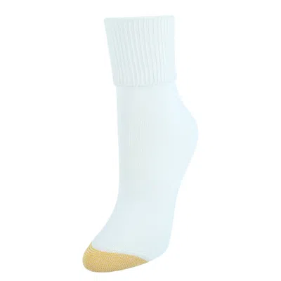 Gold Toe Women's Providence Turn Cuff Cotton Blend Socks (3 Pair Pack) In White