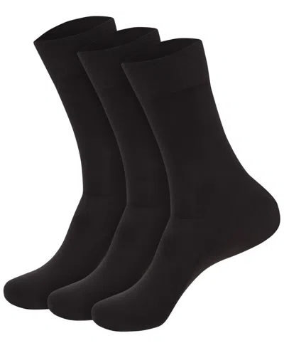 Gold Toe Women's Trouser Pima Cotton Blend Socks, 3-pack In Black