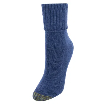 Gold Toe Women's Turn Cuff Bermuda Socks (3 Pair Pack) In Blue