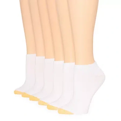 Gold Toe Womens 6 Pair Plus Tall Low Cut Socks In White
