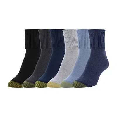 Gold Toe Womens 6 Pair Plus Tall Turncuff Socks In Blue