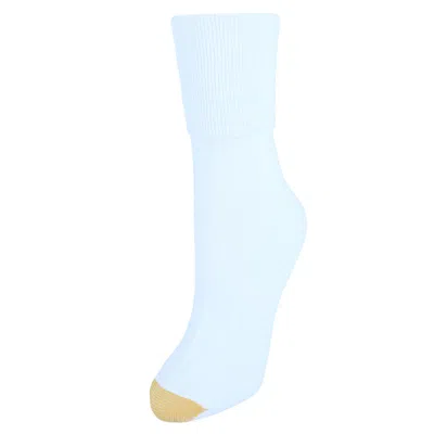 Gold Toe Womens Cotton Turn Cuff Ankle Socks (pack Of 3) In Blue