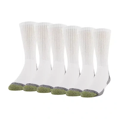 Gold Toe Work Mens 6 Pair Crew Socks In White