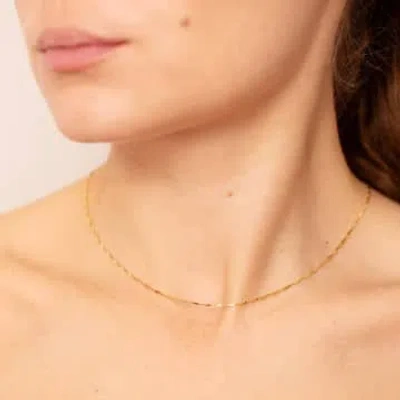 Gold Trip Flat Bar Chain Necklace In Gold