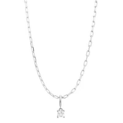 Gold Trip Women's April Birthstone Necklace In Silver In Metallic