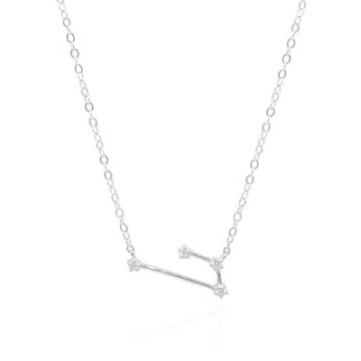 Gold Trip Women's Aries Zodiac Constellation Necklace In Silver In Gray