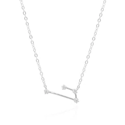 Gold Trip Women's Aries Zodiac Constellation Necklace In Silver In White