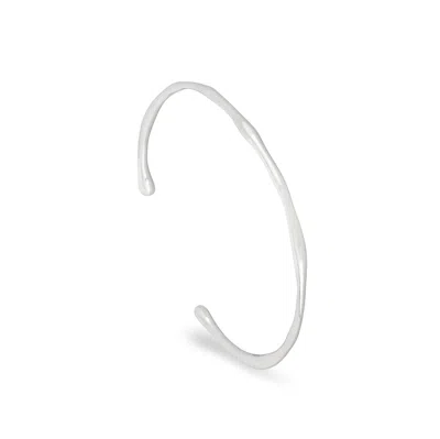 Gold Trip Women's Bamboo Cuff Bangle In Silver In Yellow