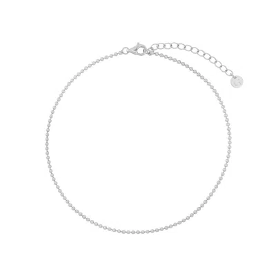 Gold Trip Women's Beaded Chain Anklet In Silver In Gray