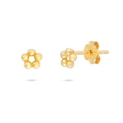 Gold Trip Women's Beaded Circle Stud Earrings In Gold