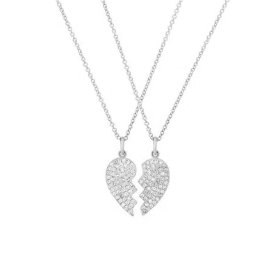 Gold Trip Women's Best Friends Heart Necklace Set In Silver In Metallic
