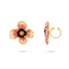 Gold Trip Women's Black / Red / Gold Wild Pansy Clip On Earrings