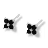 Gold Trip Women's Black / Silver Black Crystal Flower Studs In Silver In Metallic