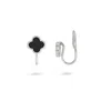 Gold Trip Women's Black / Silver Black Mini Clover Clip On Earrings In Black