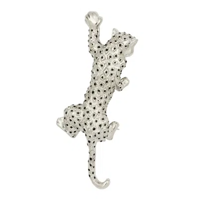 Gold Trip Women's Black / Silver Vintage Silver Leopard Brooch