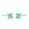 Gold Trip Women's Blue / Silver Blue Crystal Flower Studs In Silver In Metallic