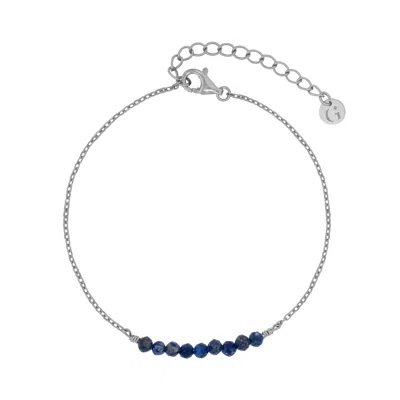 Gold Trip Women's Blue / Silver Blue Lapis Beads Bracelet In Silver In Metallic