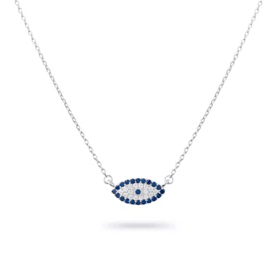 Gold Trip Women's Blue / Silver Blue Lucky Evil Eye Necklace In Silver In Metallic