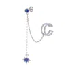 Gold Trip Women's Blue / Silver Blue Star Chandelier Single Earring & Ear Cuff In Silver In Silver