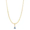 Gold Trip Women's Blue / Silver December Birthstone Necklace In Gold In Gold