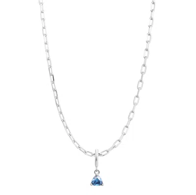 Gold Trip Women's Blue / Silver December Birthstone Necklace In Silver In Metallic