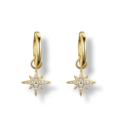 Gold Trip Women's Bohemian Star Huggie Earrings In Gold