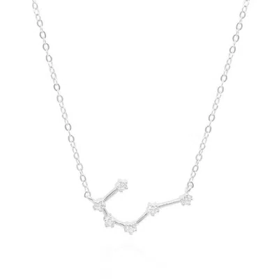 Gold Trip Women's Cancer Zodiac Constellation Necklace In Silver In Purple