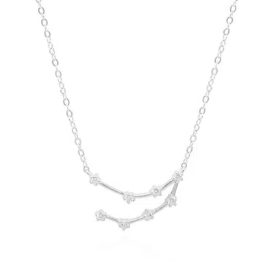 Gold Trip Women's Capricorn Zodiac Constellation Necklace In Silver In Gray