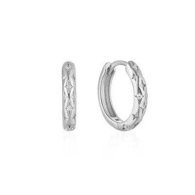 Gold Trip Women's Celeste Huggie Hoops In Silver In White