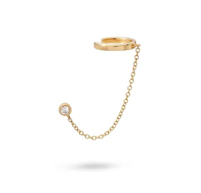 Gold Trip Women's Chain Link Ear Cuff Single Stud Earring In Gold