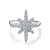 Gold Trip Women's Compass Star Ear Cuff In Silver In Gray