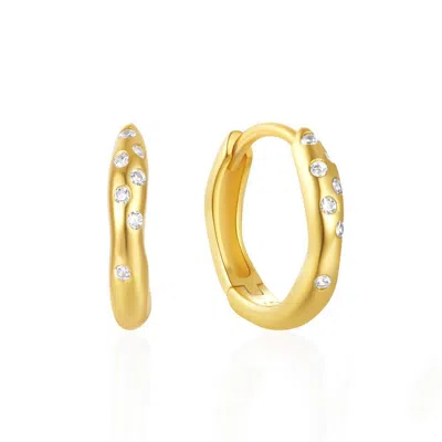 Gold Trip Women's Cosmic Huggie Hoops In Gold