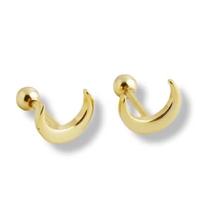 Gold Trip Women's Crescent Moon Barbell Earrings In Gold