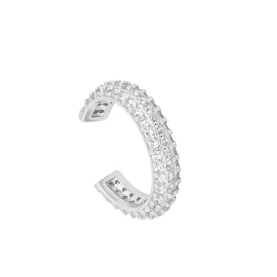 Gold Trip Women's Crystal Aura Ear Cuff In Silver In Gray