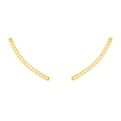 Gold Trip Women's Crystal Bar Ear Climber Earrings In Gold