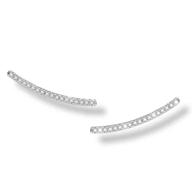 Gold Trip Women's Crystal Bar Ear Climber Earrings In Silver In Metallic