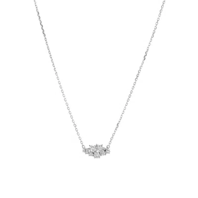 Gold Trip Women's Crystal Cluster Necklace In Silver