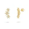 Gold Trip Women's Crystal Flower Ear Climbers In Gold