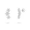 Gold Trip Women's Crystal Flower Ear Climbers In Silver