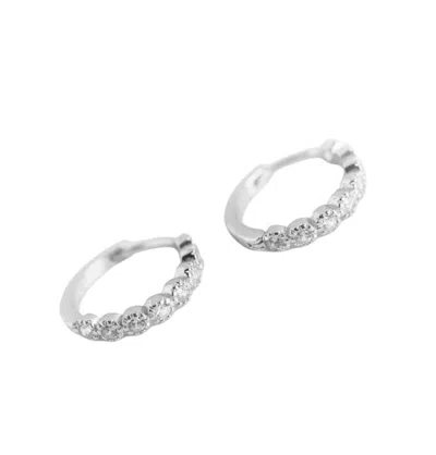 Gold Trip Women's Crystal Huggie Hoop Earrings In Silver In Metallic
