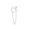 Gold Trip Women's Crystal Moon Chain Single Earring In Silver In Metallic