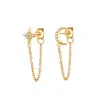 Gold Trip Women's Crystal Star & Moon Chain Earrings In Gold